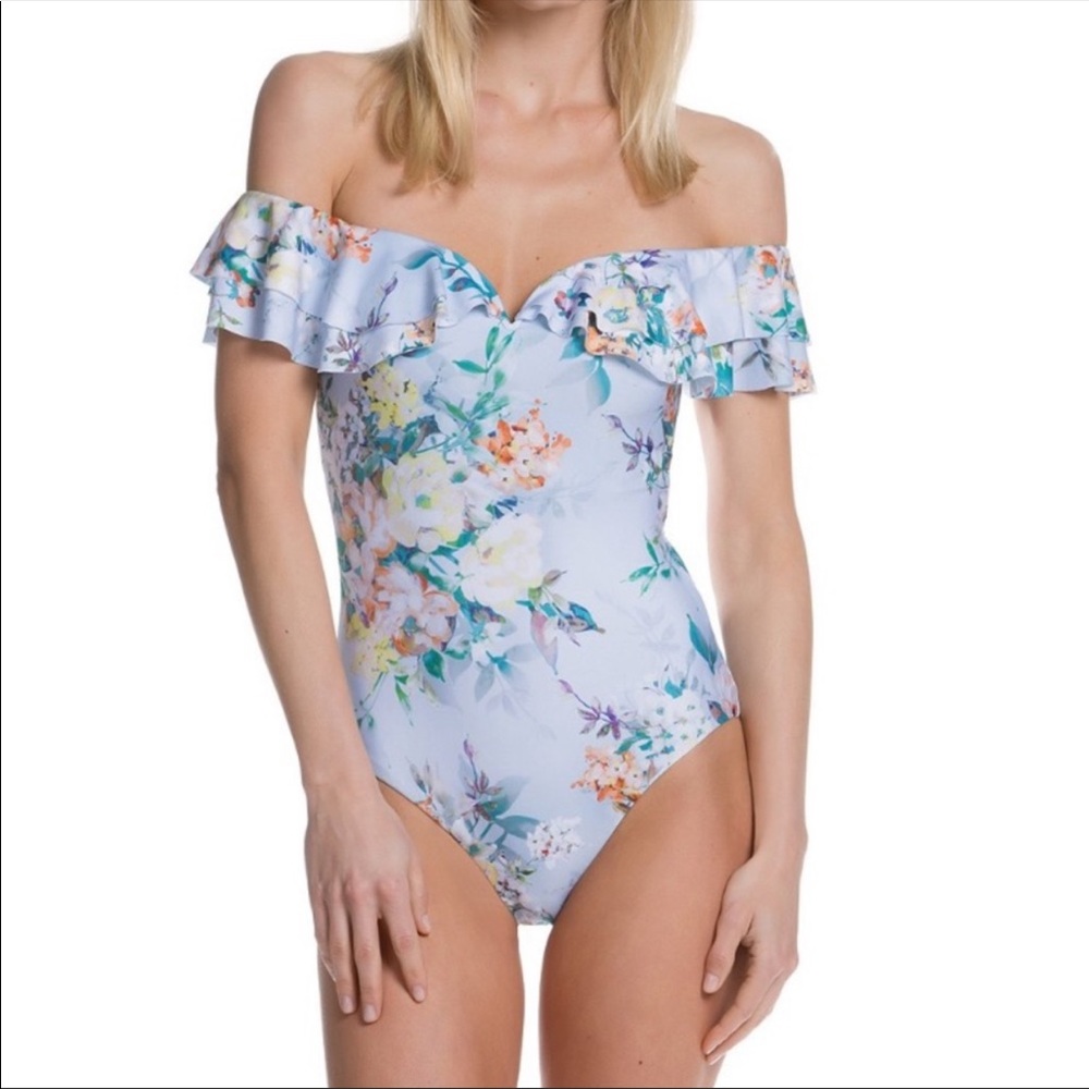 Blue Floral One Piece Swimsuit by Becca